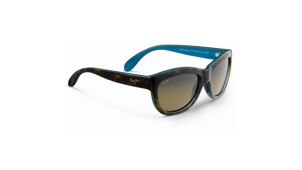 Maui Jim Kanani Sunglasses - Tortoise with Peacock Blue Interior Frame and HCL Bronze Lens HS270-10P