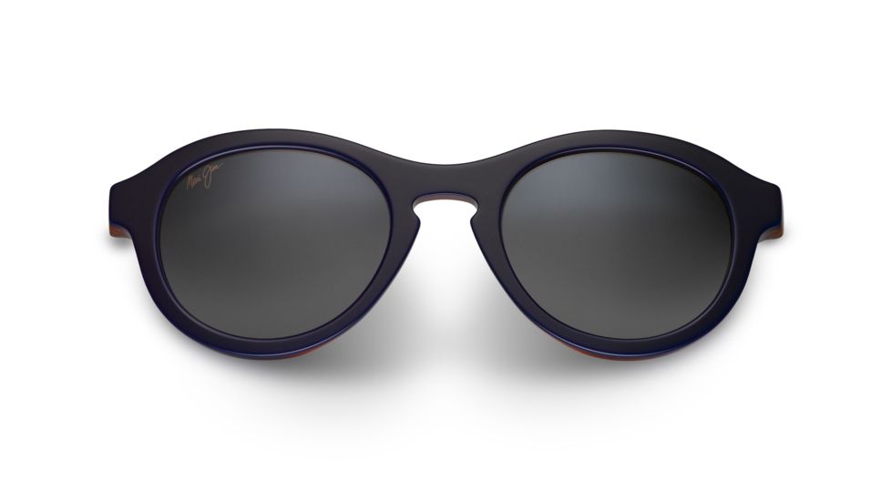 Maui Jim Leia Sunglasses,Round,Blue w/Rootbeer Interior Frame,Polarized Neutral Grey Lens GS708-03D