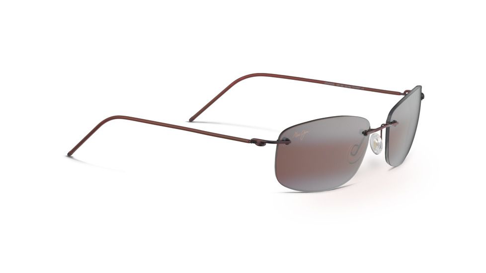 Maui Jim Myna Sunglasses, Burgundy with Red Sleeve Frame, Maui Rose Lens, Polarized, R718-07