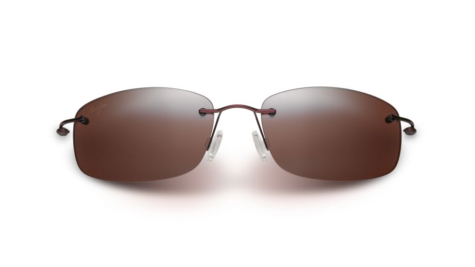 Maui Jim Myna Sunglasses, Burgundy with Red Sleeve Frame, Maui Rose Lens, Polarized, R718-07