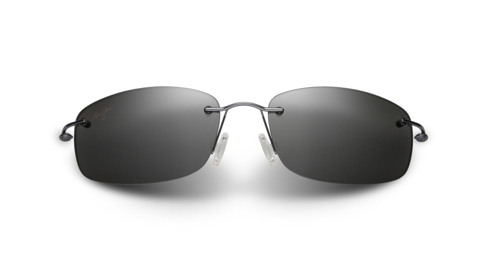Maui Jim Myna Sunglasses, Gunmetal Blue with Black Sleeve Frame, Neutral Grey Lens, Polarized, 718-06