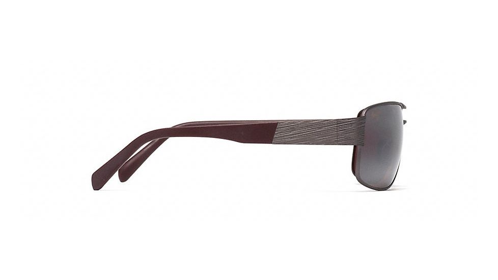 Maui Jim Ohia Polarized Rectangular  Sunglasses,Satin Dark Gunmetal/Burgundy,Maui Rose Lens R703-02S