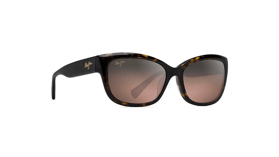 Maui Jim Plumeria Polarized Cat Eye  Sunglasses,Dark Tortoise,Maui Rose Lens RS768-10