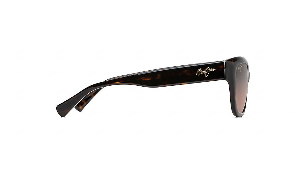 Maui Jim Plumeria Polarized Cat Eye  Sunglasses,Dark Tortoise,Maui Rose Lens RS768-10