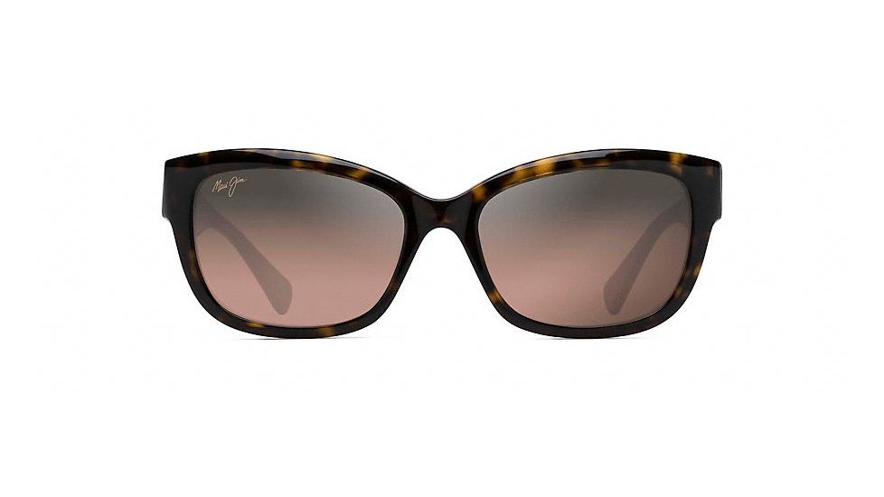 Maui Jim Plumeria Polarized Cat Eye  Sunglasses,Dark Tortoise,Maui Rose Lens RS768-10