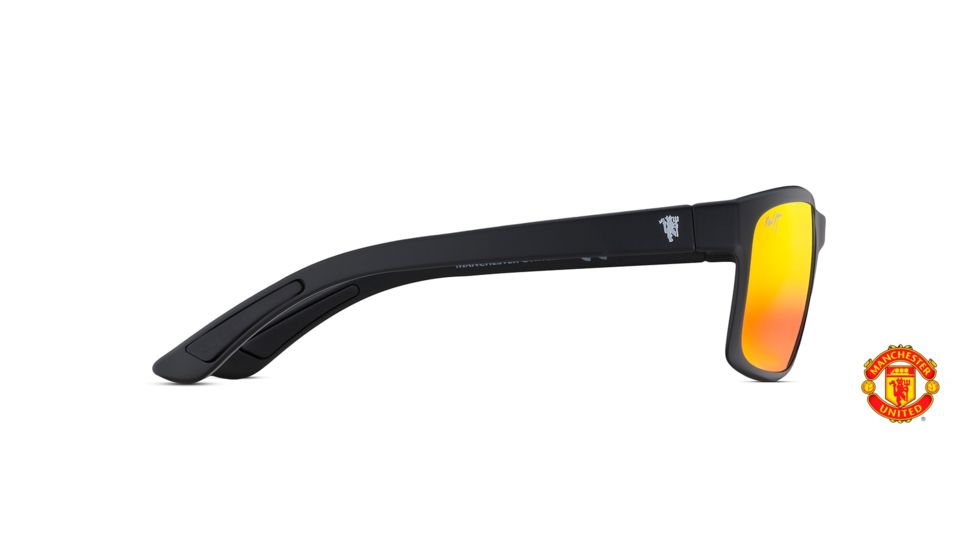 Maui Jim Pokowai Arch Polarized Rectangular Sunglasses, Matte Black Frame, Hawaii Lava Lens, Matte Black RM439-35UTD