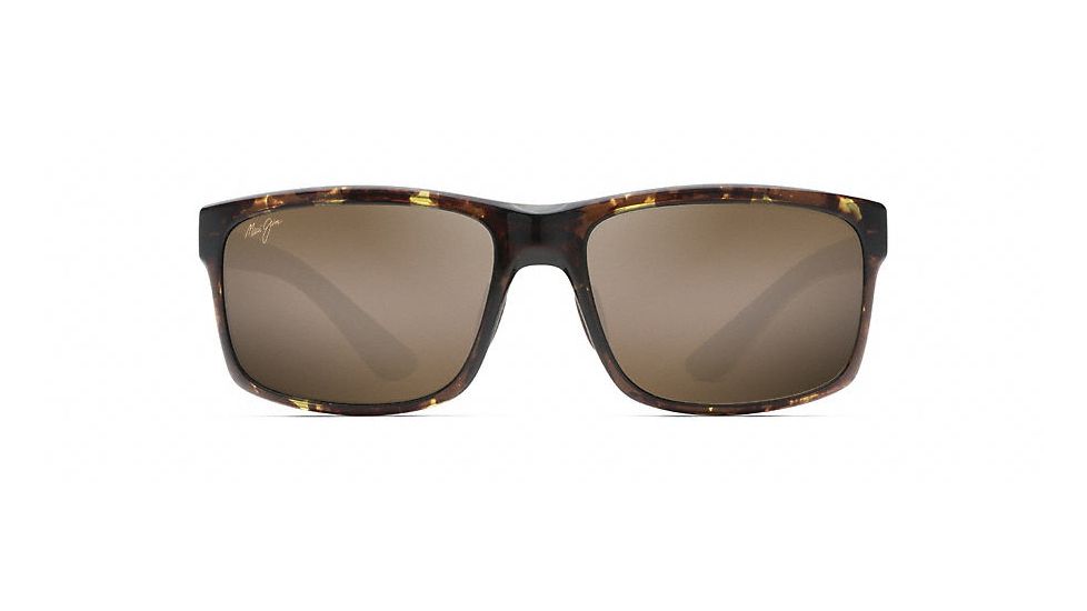 Maui Jim Pokowai Arch Polarized Rectangular  Sunglasses,Olive Tortoise,HCL Bronze Lens H439-15T