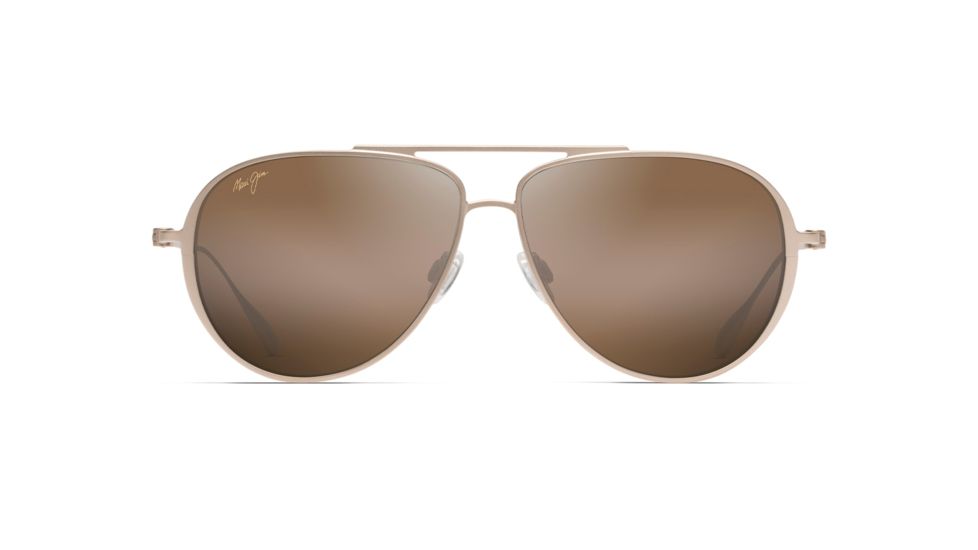 Maui Jim Shallows Polarized Aviator Sunglasses, Satin Gold Frame, HCL Bronze Lens, Satin Gold H543-16A