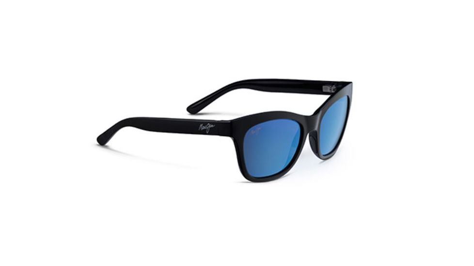 Maui Jim Sweet Leilani Sunglasses, Gloss Black Frame, Blue Hawaii Lens, Polarized, B722-02