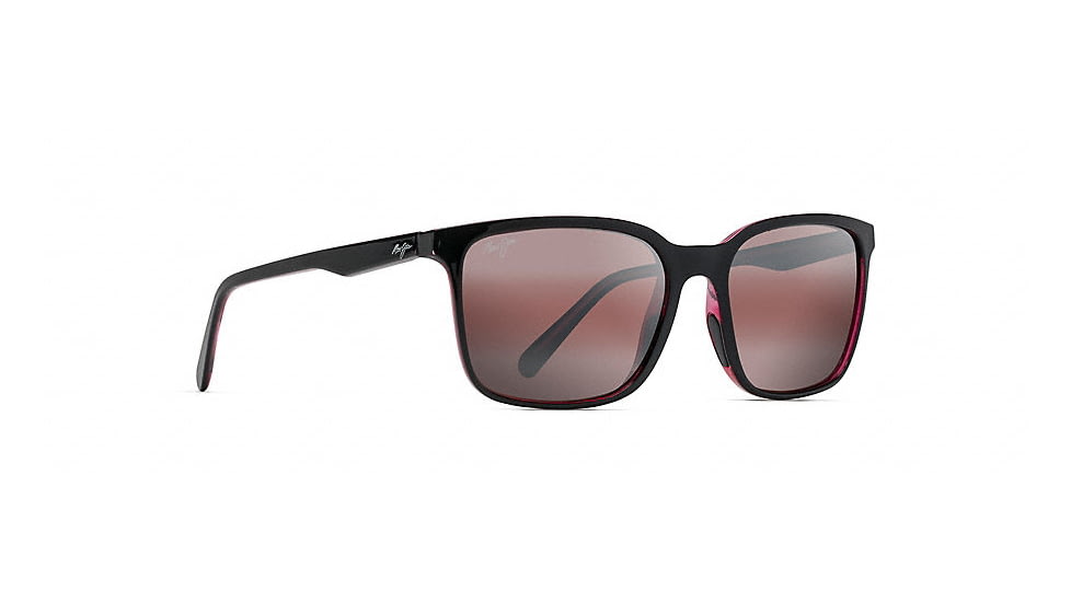Maui Jim Wild Coast Polarized Classic  Sunglasses,Black with Red Interior,Maui Rose Lens R756-02R