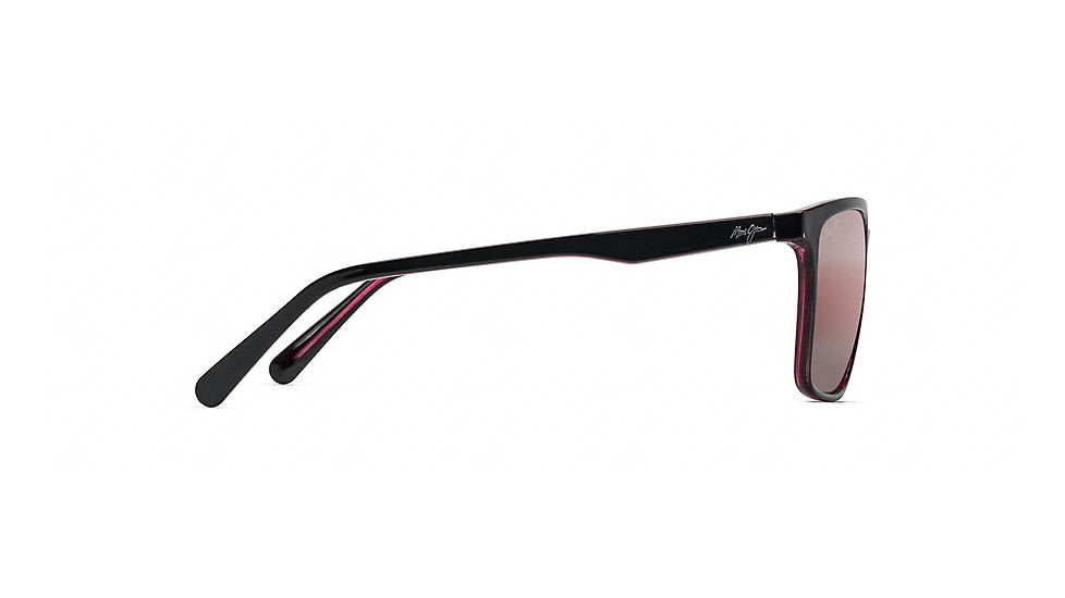 Maui Jim Wild Coast Polarized Classic  Sunglasses,Black with Red Interior,Maui Rose Lens R756-02R