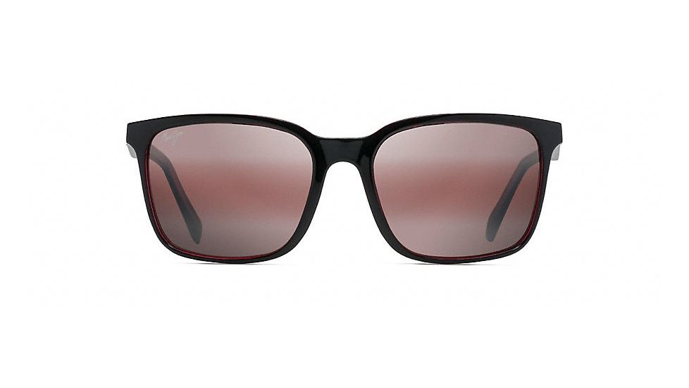 Maui Jim Wild Coast Polarized Classic  Sunglasses,Black with Red Interior,Maui Rose Lens R756-02R