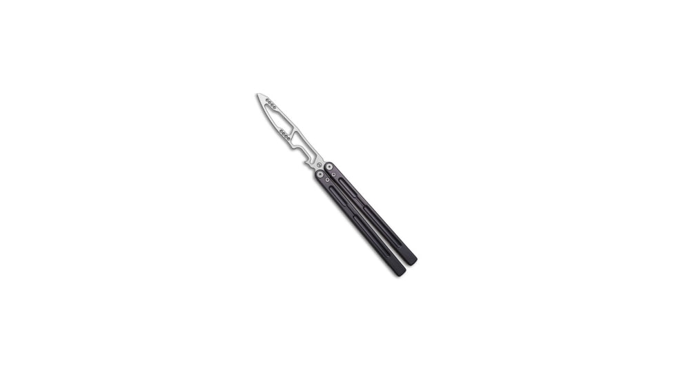 Maxace Maxace Phantom Balisong Butterfly Trainer Knife Gray Aluminum 4.3" SW, Gray, 9Cr18MoV, adult, BHQ-180483