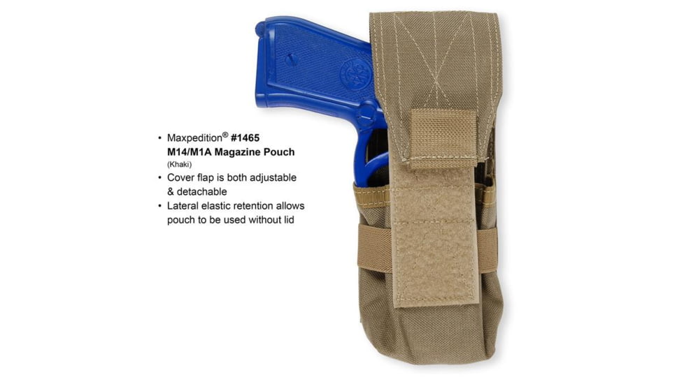 Maxpedition M14/M1A Magazine Pouch, Khaki/Foliage, 3in x 2in x 7in, 1465KF
