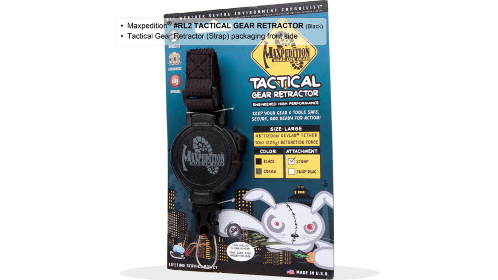 Maxpedition Tactical Gear Retractor Strap, Khaki, Large RL2K