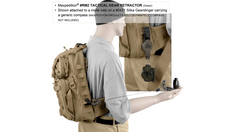 Maxpedition Tactical Gear Retractor Strap, Khaki, Medium RM2K