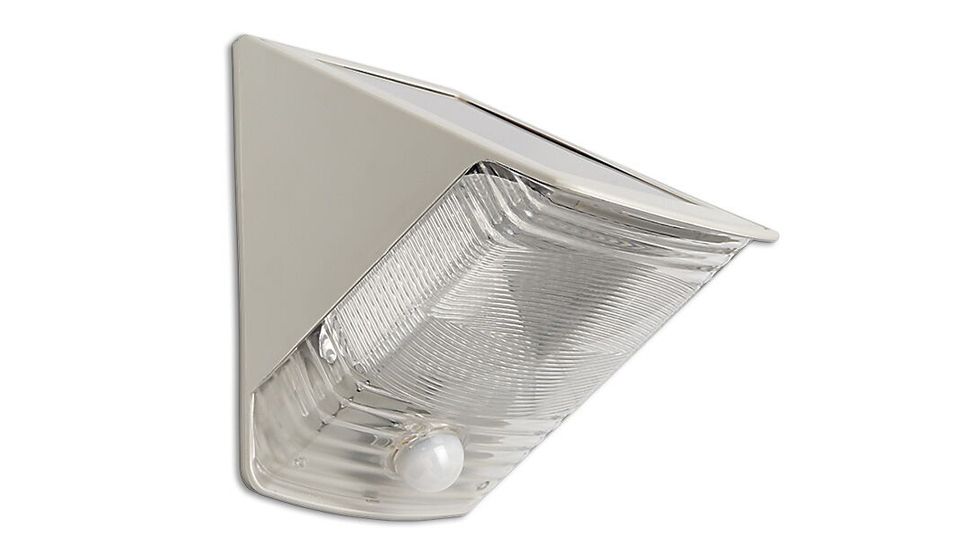 MAXSA Solar-Powered Motion-Activated Wedge Light, White 40235