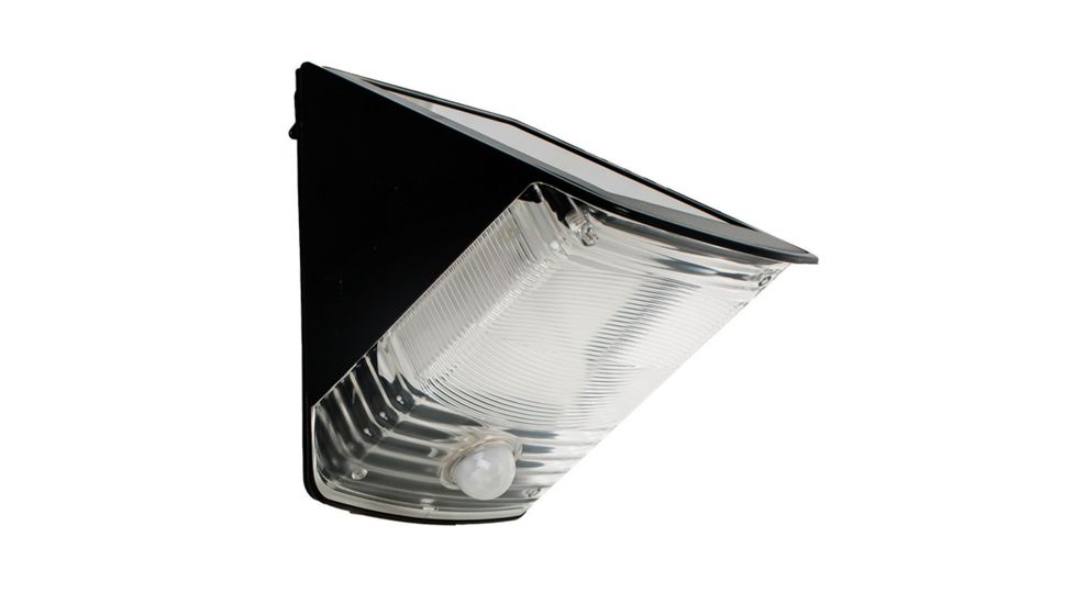MAXSA Solar-Powered Motion-Activated Wedge Light - Reshippable Box, Black 40236