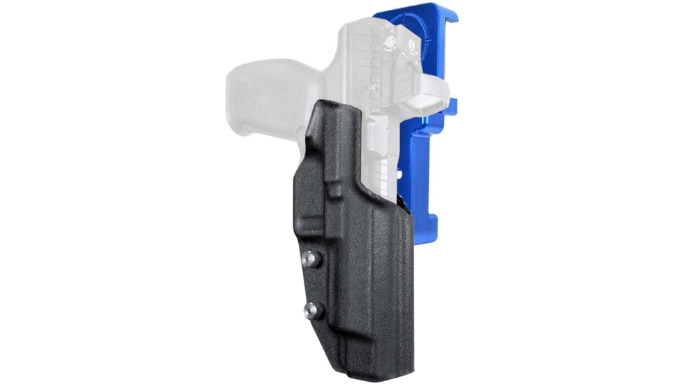 Maxtor Tactical Alloy Competition Kydex OWB Holster w/ Align Tactical Thumb Rest, H&amp;K VP9L, Right, Black/Blue, ACHBLU-VP9LREST-BK