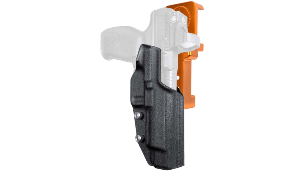 Maxtor Tactical Alloy Competition Kydex OWB Holster w/ Align Tactical Thumb Rest, H&amp;K VP9L, Right, Black/Orange, ACHOR-VP9LREST-BK