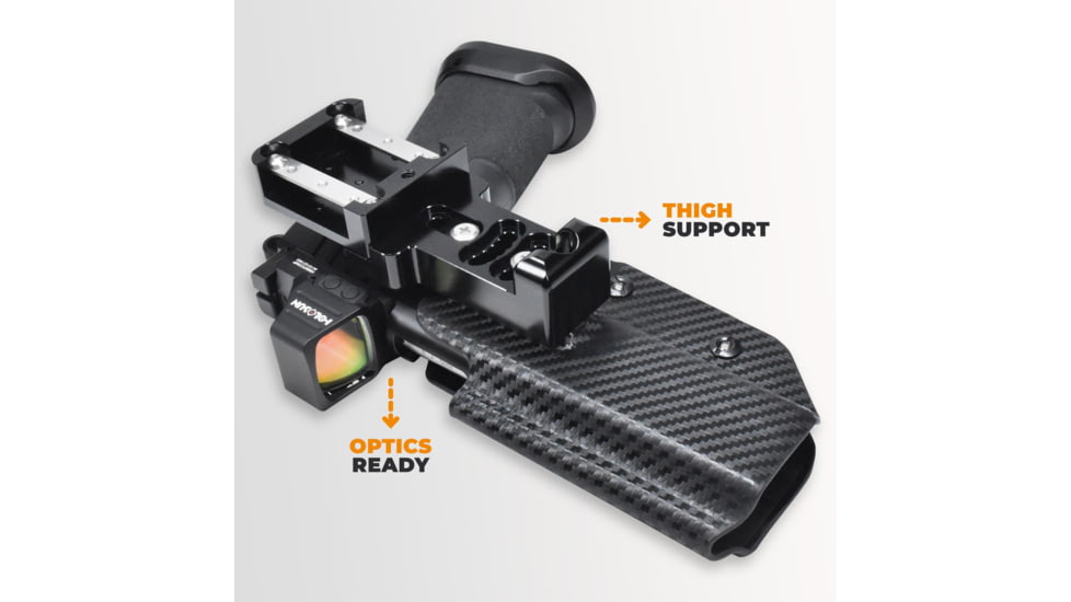 Maxtor Tactical Alloy Competition OWB Holster w/ Align Tactical Thumb Rest, H&amp;K VP9L, Right, Carbon Fiber/Orange, ACHOR-VP9LREST-CF