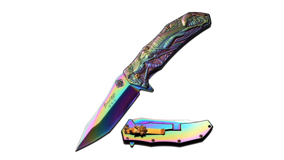 MC Masters Collection Folding Blade, 4.75in, Stainless Steel Blade, Sculpted Art Stainless Steel Handle MC-A035RB