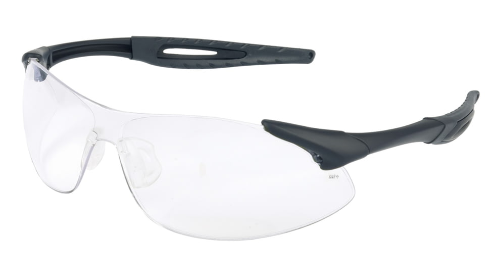MCR Safety A1 Series Safety Glasses, Anti-Fog Lens, Extremely Flexible Temples, Non-Slip Temples and Soft TPR Nose Piece, Clear Lens/Black Frame, One Size, IA110AF