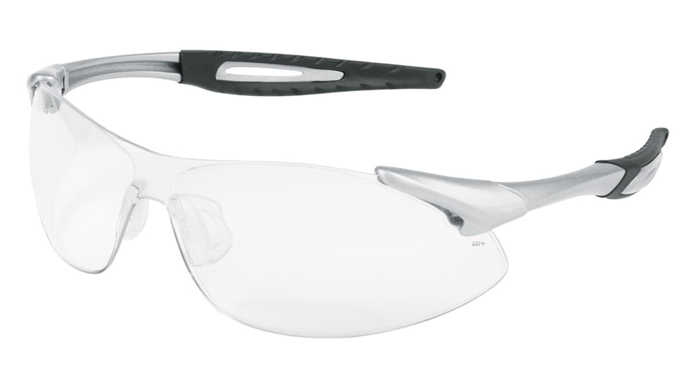 MCR Safety A1 Series Safety Glasses, Anti-Fog Lens, Extremely Flexible Temples, Non-Slip Temples and Soft TPR Nose Piece, Clear Lens/Silver Frame, One Size, IA120AF