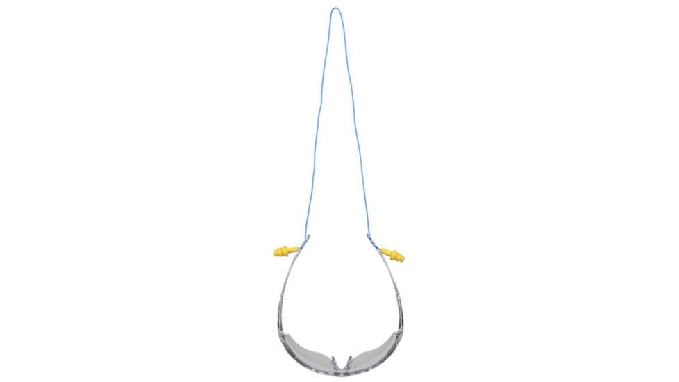 MCR Safety Checklite CL4 Series Safety Glasses, MAX6 Anti-Fog Lens Coating, Earplug Retaining Technology, Temples Hold Earplug Cord in Place, Clear, One Size, CL410PF