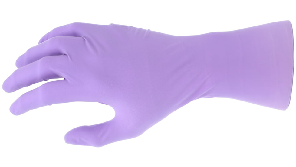 MCR Safety ChemTech Tri-Polymer Blended Disposable Gloves, Powder Free Industrial Food Service Grade, Nitrile Neoprene and Latex Polymers, 12in Length, 6 mil Thickness, Lilac, Small, 7036S