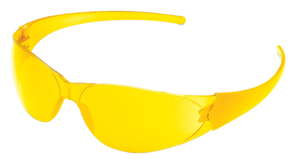 MCR Safety CK1 Series Safety Glasses, Flexible Bayonet Temples, Amber, One Size, CK114