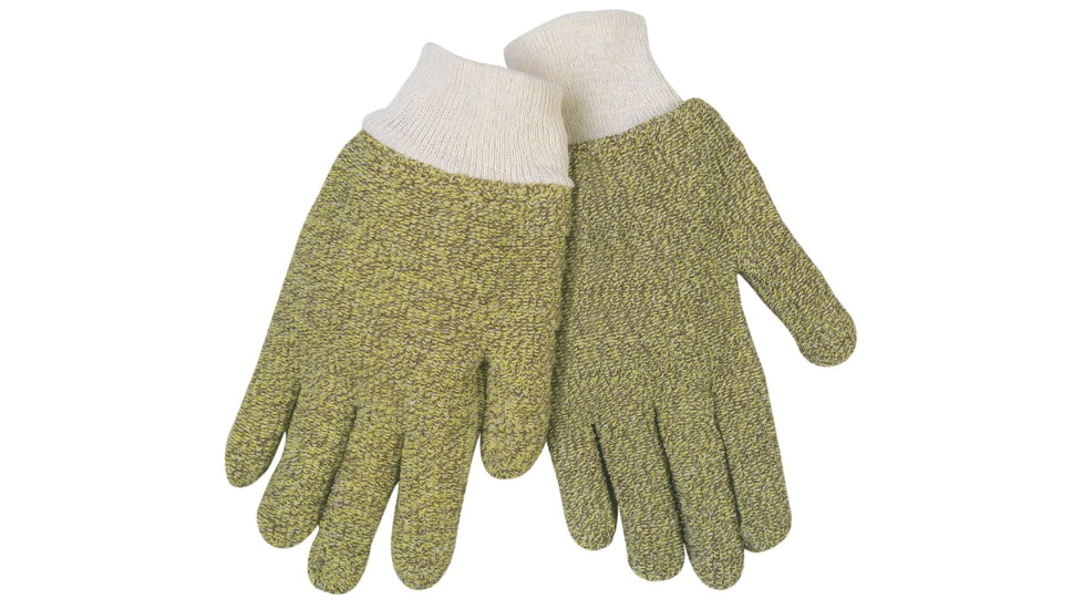 MCR Safety Cut Pro 7 Gauge Cotton Polyester Kevlar Blend, Heat and Cut Resistant Gloves, Green, Large, 9430KME