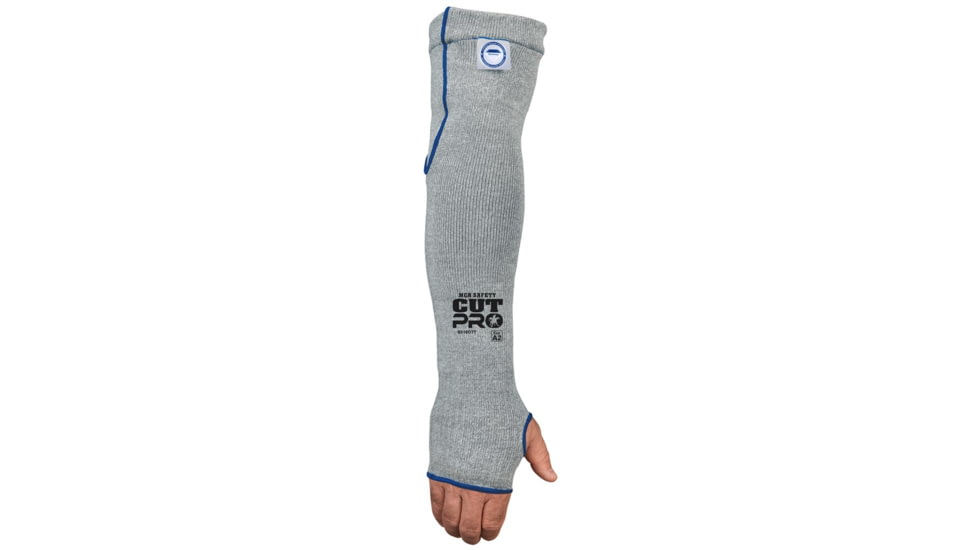 MCR Safety Cut Pro 7 Gauge Dyneema Cut Resistant Sleeves with Thumbslot, 18in Length, Upper Arm Gusset, Gray, One Size, 9318D7T