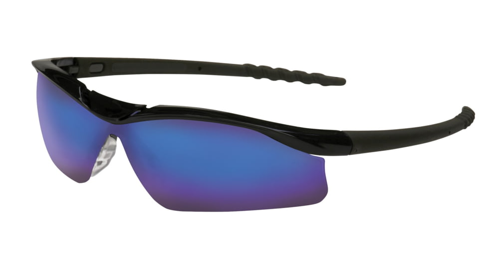 MCR Safety DL1 Series Safety Glasses, Soft TPR Nose Piece, Blue Diamond Mirror, One Size, DL118B