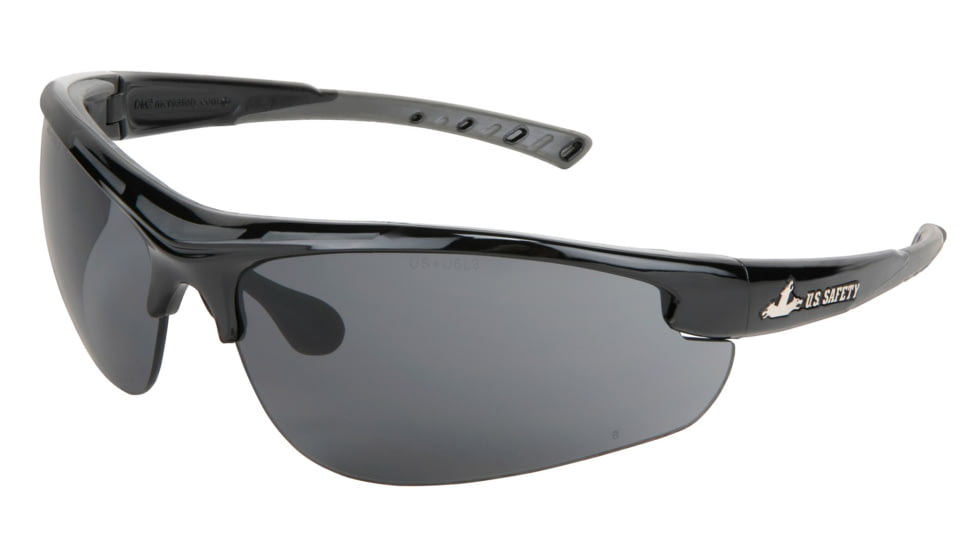 MCR Safety Dominator 2 Series MAX6 Safety Glasses, Anti-Fog Lenses, TPR Temples, Comfortable TPR Brow Guard, Gray Lens/Black and Red Frame, One Size, DM1222PF