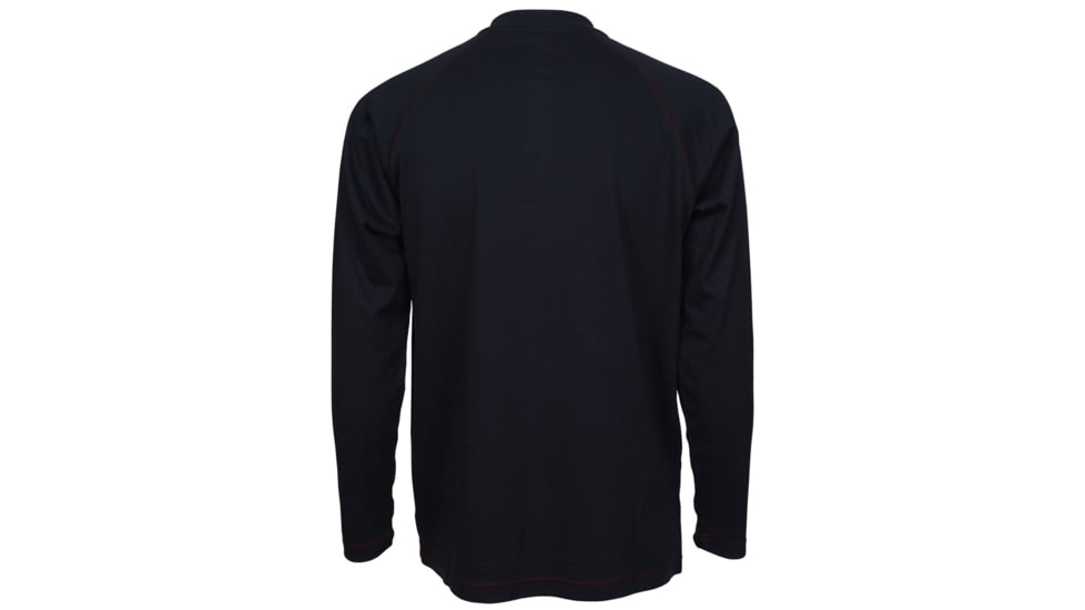 MCR Safety Flame Resistant Long Sleeve Henley Shirt, 100% Cotton, Navy, XL, H1NXL