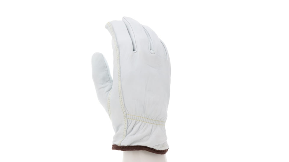 MCR Safety Goatskin Leather Drivers Work Gloves, Select Grain Goatskin Leather, Cut Resistant ARX Liner, Keystone Thumb, White, Medium, 3613HM