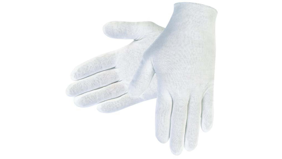 MCR Safety Heavy Weight 100% Cotton Lisle Inspectors Gloves - Men's, Small, White, Straight Thumb, 8613C