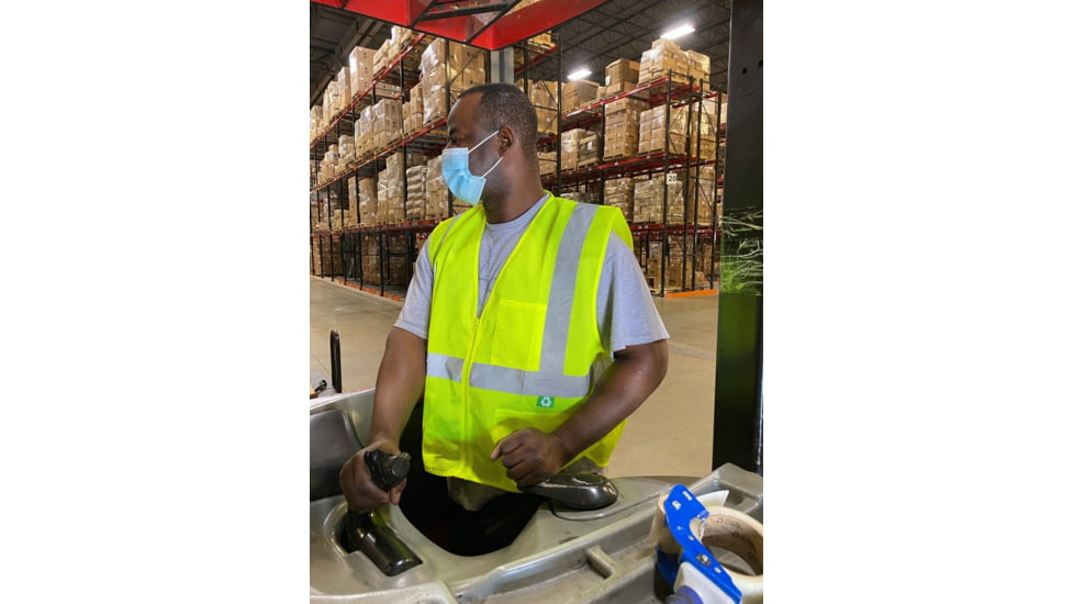 MCR Safety Hi Vis Reflective Safety Vest, ANSI Type R Class 2, Mesh with 2in Silver Stripes, Zipper Front Closure and 3 Pockets, Fluorescent Lime, 5X, RVCL2MLZX5