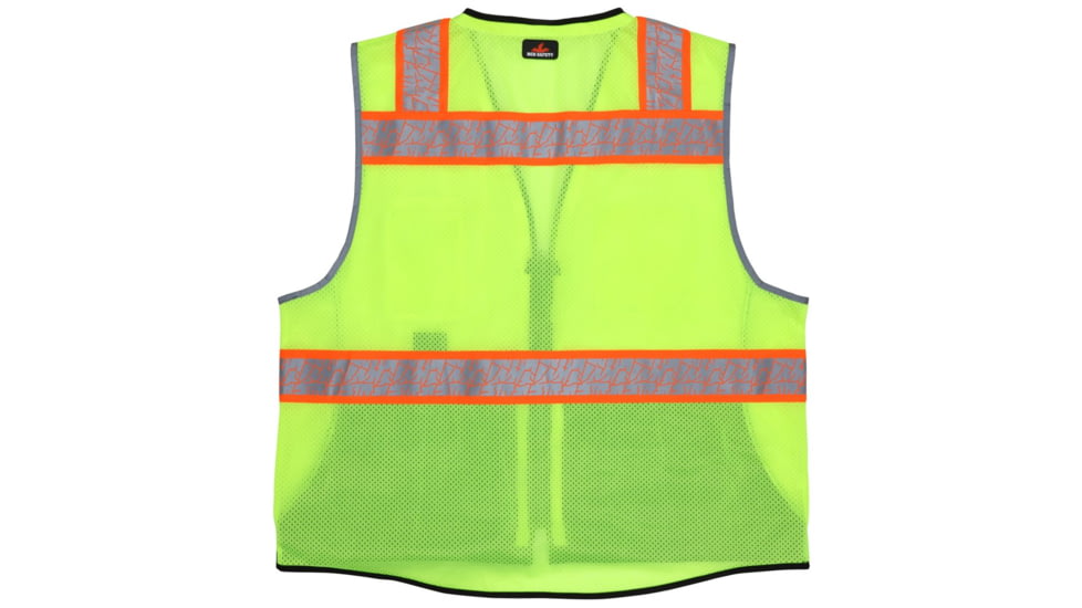 MCR Safety Hi Vis Reflective Safety Vest, ANSI Type R Class 2, Mesh with 3in Silver Stripes, Trimmed with Silver Reflective, Zipper Front Closure, Fluorescent Lime, S, SURVCL2LSS