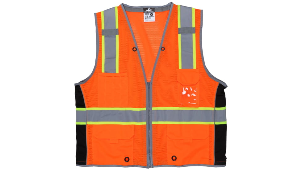MCR Safety Hi Vis Reflective Safety Vest, ANSI Type R Class 2, Mesh with 3in Silver Stripes, Trimmed with Silver Reflective, Zipper Front Closure, Fluorescent Orange, 4X, SURVCL2OX4