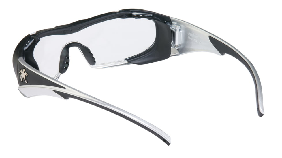 MCR Safety HL1 Series Safety Glasses, Anti-Fog Lens, Non-Slip TPR Temples and Nose Piece, Extended Brow Guard, Clear, One Size, HL110AF