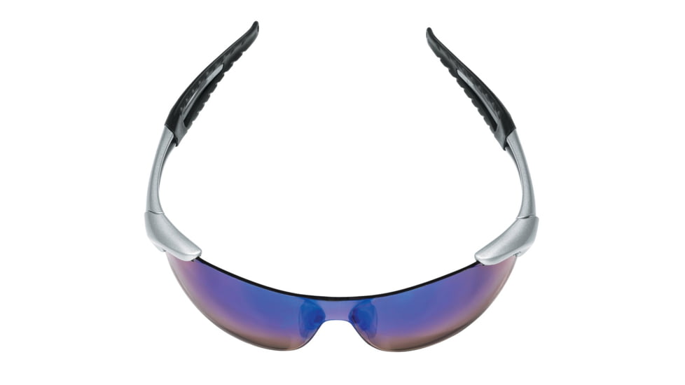 MCR Safety IA128B IA1 Series Safety Glasses, Extremely Flexible Temples, Non-Slip Temples and Soft TPR Nose Piece, Blue Diamond Mirror, One Size, IA128B