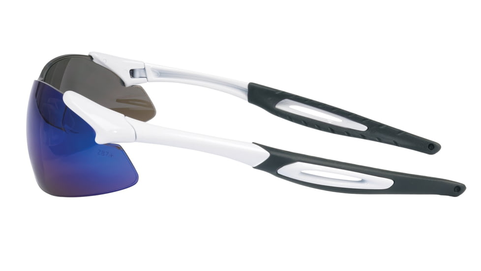 MCR Safety IA138B IA1 Series Safety Glasses, Extremely Flexible Temples, Non-Slip Temples and Soft TPR Nose Piece, Blue Diamond Mirror, One Size, IA138B