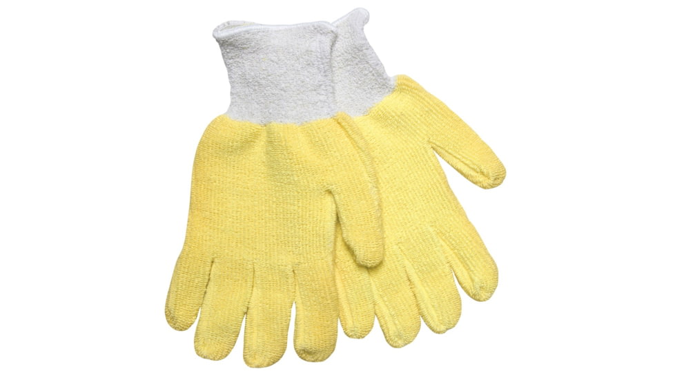 MCR Safety Kevlar Cotton Terry Glove with Cotton Wrist, Yellow, Small, 9436KMS