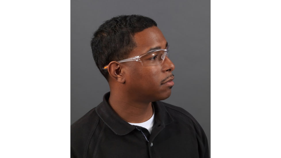 MCR Safety Law LW2 Series Safety Glasses, Soft Secure TPR Nose Piece and Temple Inserts, Clear, One Size, LW210
