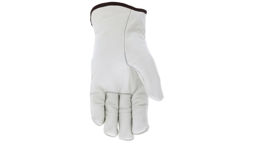 MCR Safety Leather Drivers Insulated Work Gloves, CV Grade Cow Grain with Shirred Elastic Back, Insulated with Thinsulate Liner, Straight Thumb, Beige, Large, 32013TL