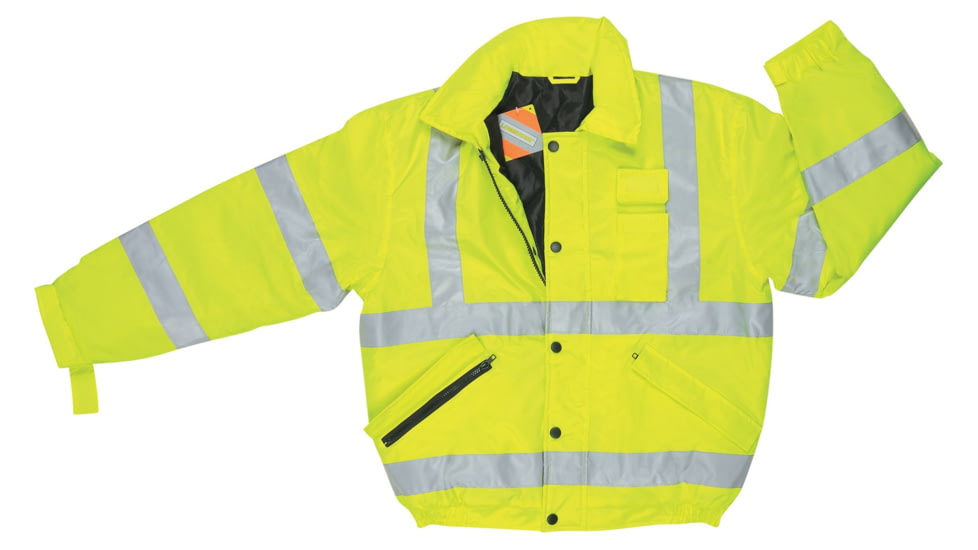 MCR Safety Luminator Hi-Vis Insulated Jacket, Attached Drawstring Hood, Silver Reflective Stripes, Fluorescent Orange, XL, BMRCL3LXL, Fluorescent Orange, XL, BMRCL3LXL