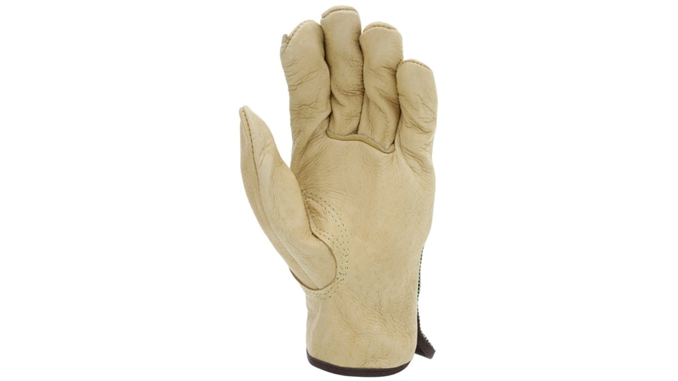 MCR Safety Luminator Leather Drivers Insulated Work Gloves, Grain Pigskin Leather Palm and Hi-Vis Back, Thermosock Lined and Keystone Thumb, Beige, Medium, 3440M