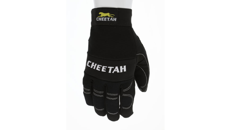 MCR Safety Mechanics Gloves, Synthetic Leather Palm with Gel Pad, Adjustable Hook and Loop Wrist Closure, Reinforced Finger Tips and Thumb Crotch, Black, Medium, 935CHM